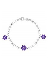 stunning purple enamel flower kids charm bracelets